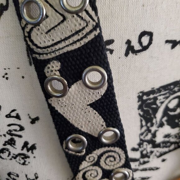 Ralph Lauren Jeans Vintage Black Painted Heart Grommet Belt Size S - Picture 3 of 4